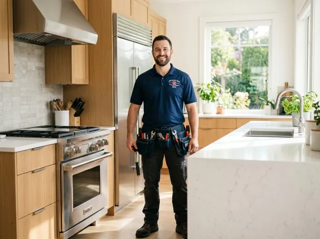 Appliance Repair Hero technician in a Alton, VA kitchen after an appliance repair